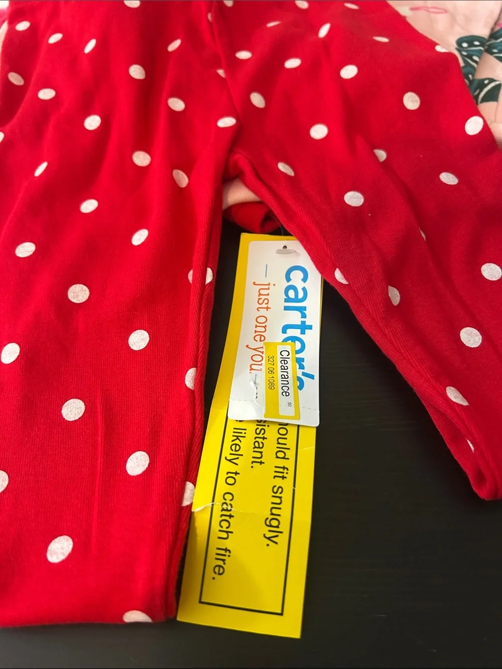 Carter's Girls Holiday Pink & Red Two-Piece Pajama Set